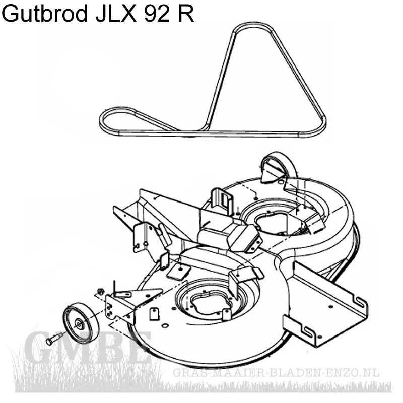 Aandrijf V-snaar voor / Gutbrod JLX 92 R maai deck 36"/92cm | Gras maaier bladen enzo